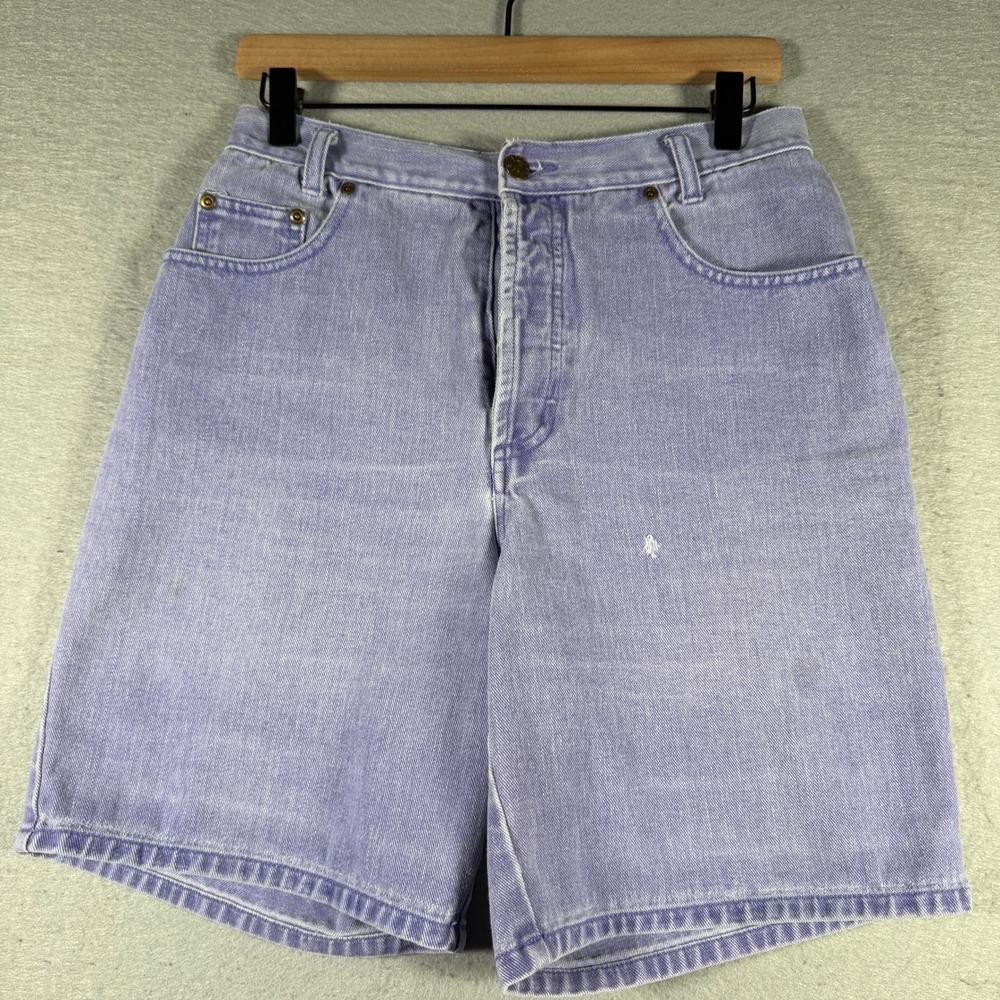 Anchor Blue Vintage Womens Lavender Purple Denim Shorts High Waisted Size M 29
